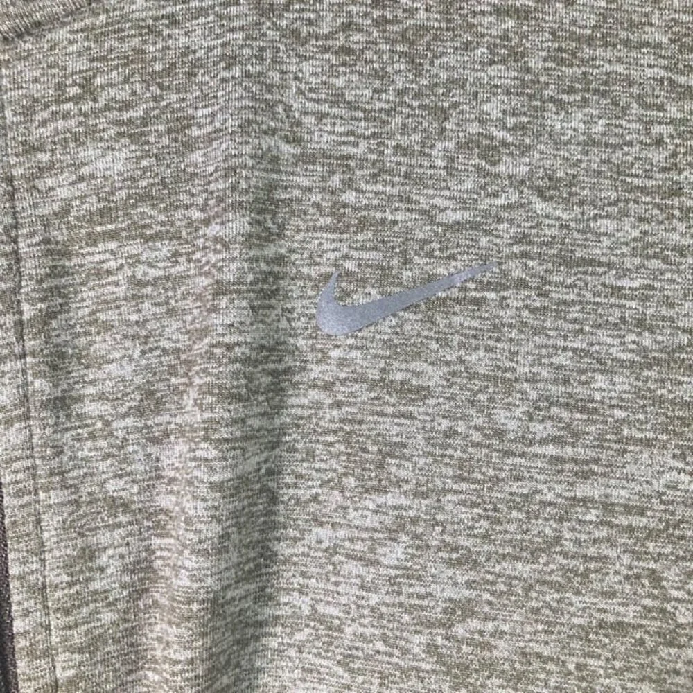 Womens Nike Element Dri Fit Running Top Long Sleeve 1/2 Zip Top Gray Green Brown